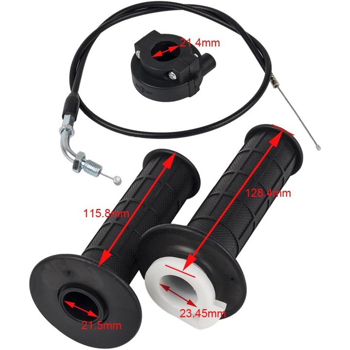 Accelerator rotativ pentru motociclete motocross, 7/8 inch, design ergonomic, prindere din aliaj de aluminiu, compatibil cu modele de 50cc-125cc