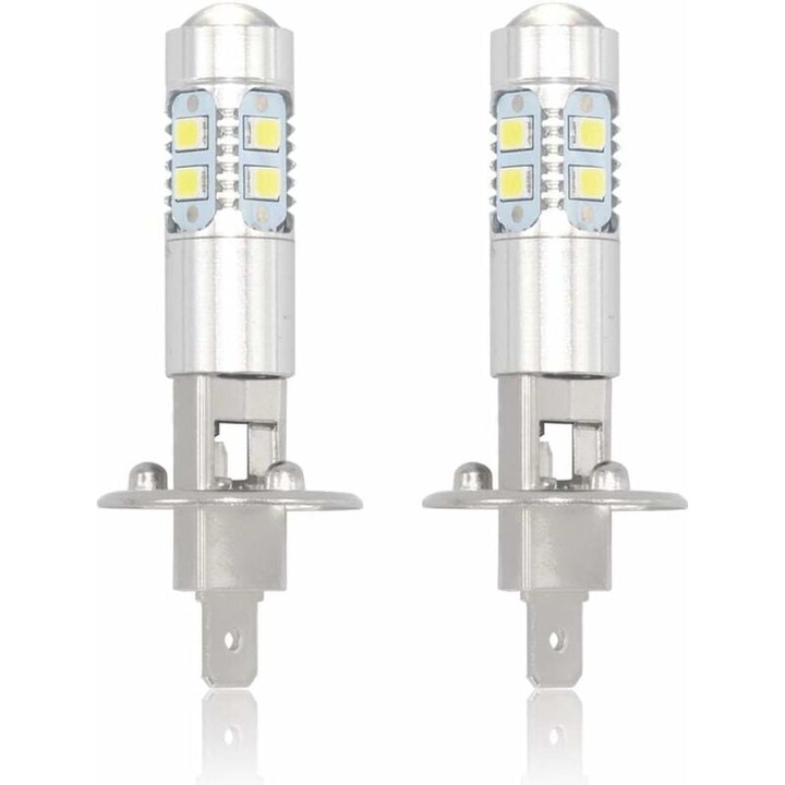 Becuri LED H1 pentru ceata, AMRINUGL, alb rece 6000K, instalare rapida, set de 2