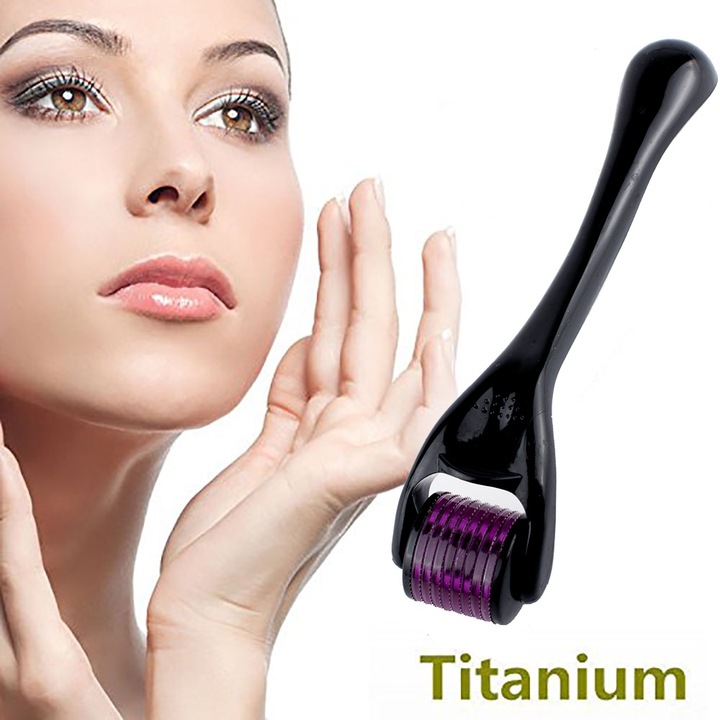 Derma Roller 540 tűk, 0,25 mm, titán, fekete/lila