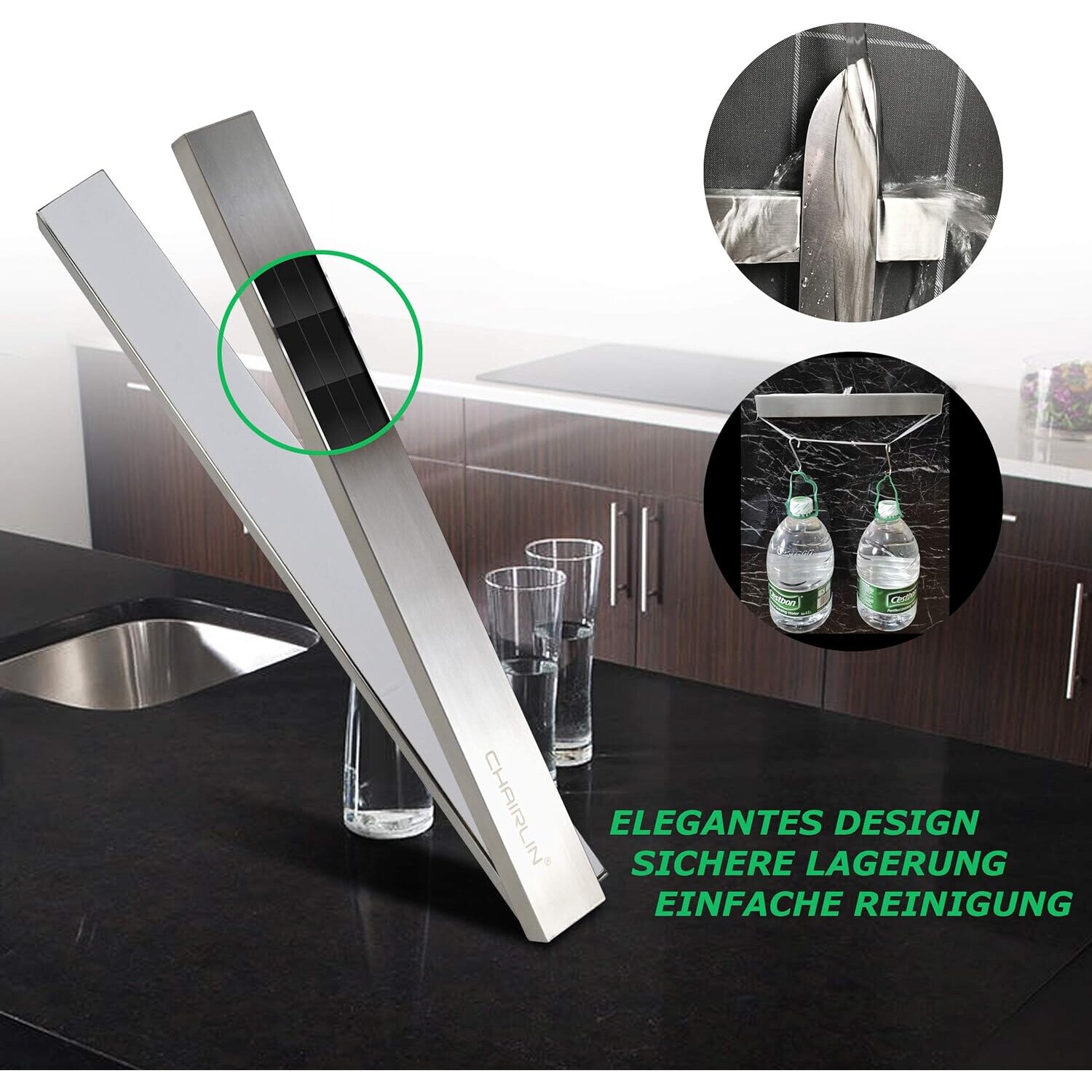Suport cutite, BGHYHYHI, inox, 40x4x1.5cm, magnetic - eMAG.ro