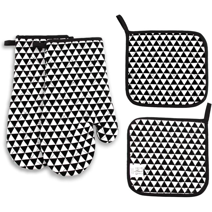 Enforose konyhai kesztyű, steppelt, hőálló, csúszásmentes fogással, retro dizájn, könnyen tisztítható