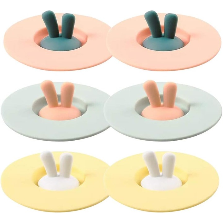 Set 6 capace cana BGHYHYHI, silicon alimentar, multicolor, 10cm