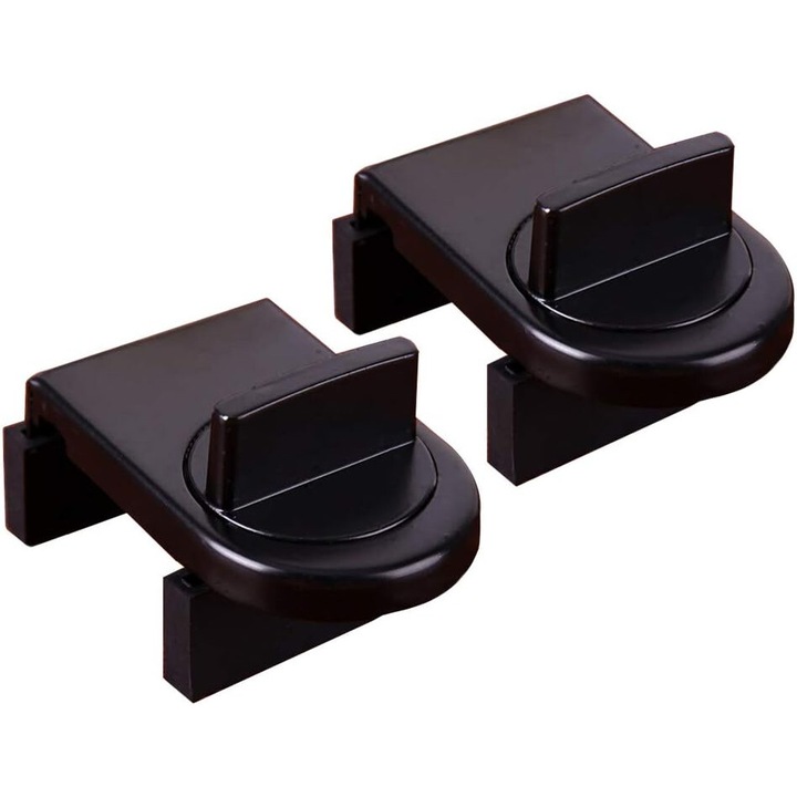 Стопер за прозорец, Enforose, комплект от 2 броя, черен, регулируем 3/5"-1.7"