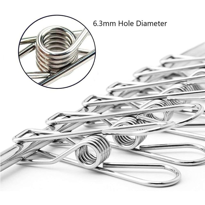 Set Carlige Rufe QttvbTna, Inox, 45x12mm, 100buc, Argintiu