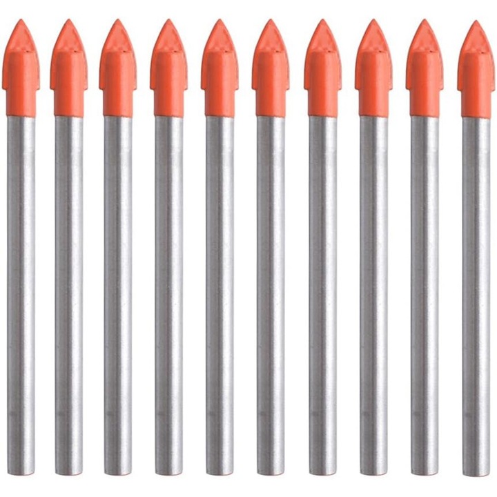 Set de burghie din carbura de tungsten, AMRINUGL, pentru ceramica, sticla si beton, 10 bucati, rezistenta ridicata, schimbare rapida