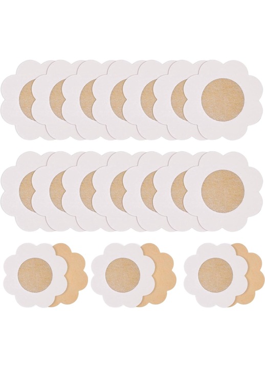 Set 20 perechi plasturi mameloane, BGHYHYHI, autoadeziv, impermeabil, bej