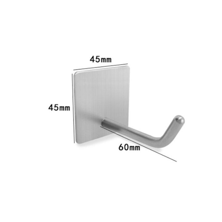 Set 6 agatatori autoadezive pentru prosoape, BGHYHYHI, inox, 4.5x4.5x6cm, finisaj periat