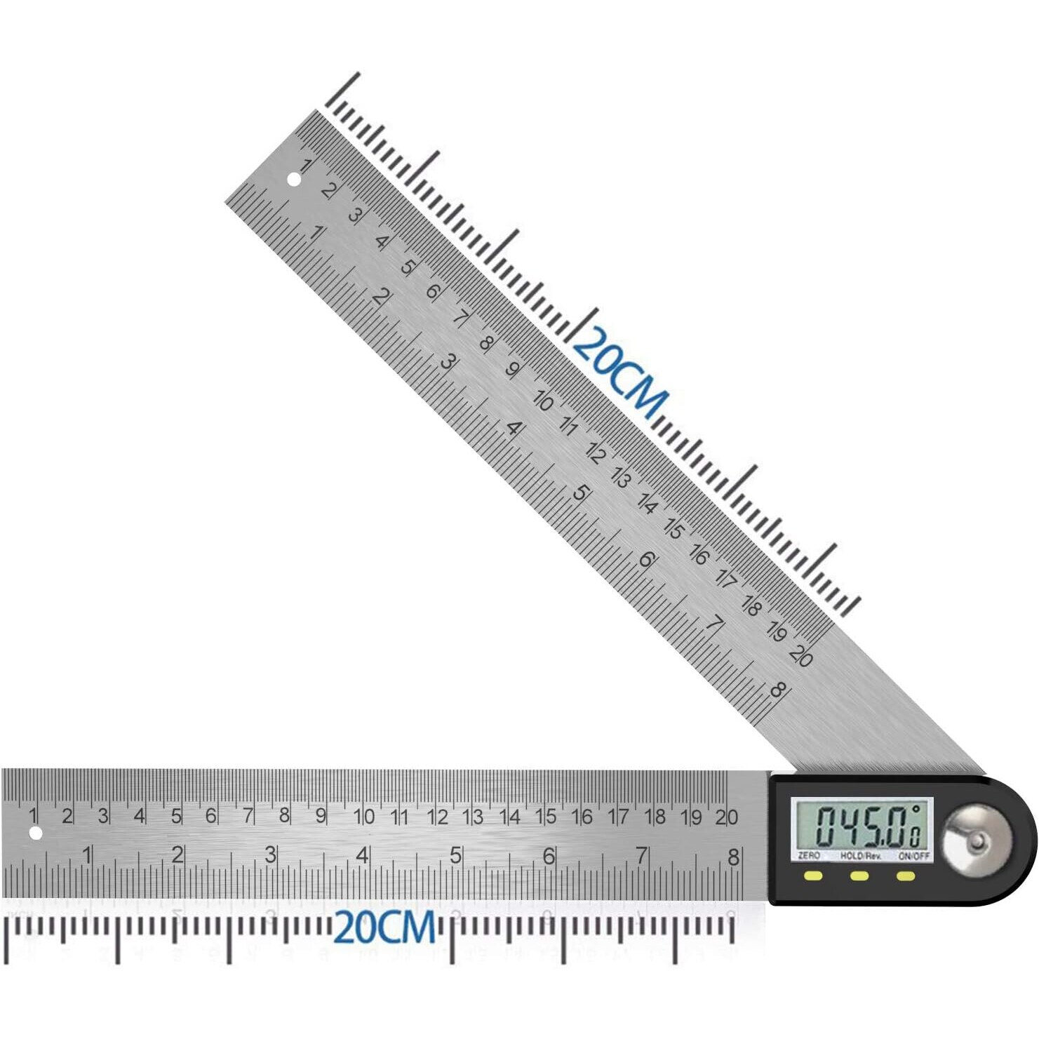 8 Inch Protractor Protractor digital din inox, 0-360 grade, display LCD, 8 inch/200mm ...