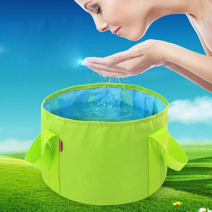 Bazin pliabil pentru picioare, Enforose, 15 litri, exterior durabil, impermeabil, usor de transportat