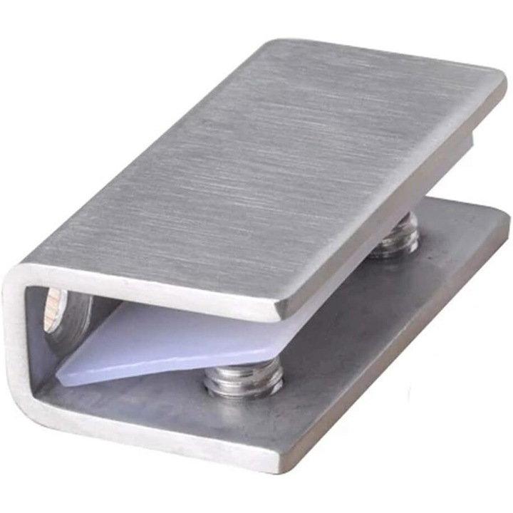 Cleme din otel inoxidabil rezistente la rugina, set de suporturi pentru sticla, finisaj nichel periat, 8-12mm
