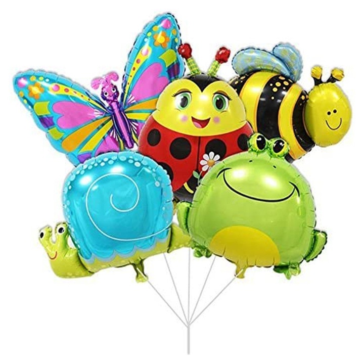 Fóliás katicabogár lufik, tartós, többszínű, újrahasználható készlet