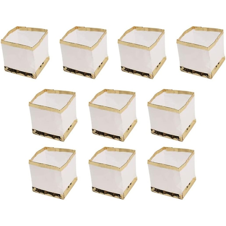 10 db biológiailag lebomló úszó lámpás készlet, medencéhez, külső, fehér, 15cm