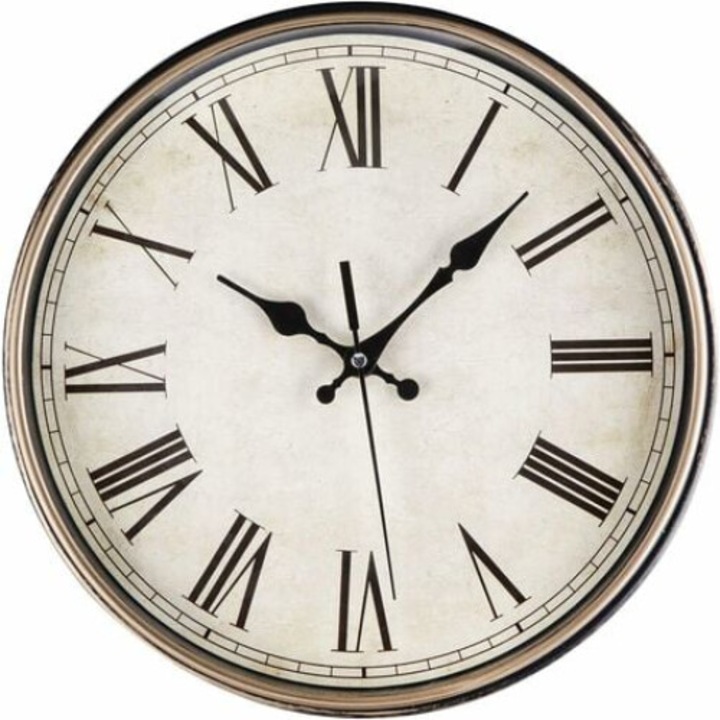 Falióra római számokkal, csendes, vintage, 30cm