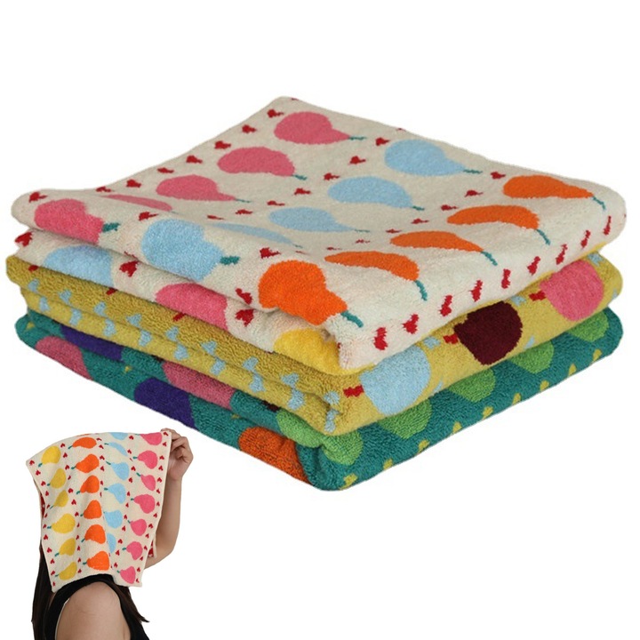 Комплект кухненски кърпи Enforose, Силно абсорбиращи, Реактивни щампи, 34x74 см, Многоцветни, 3 броя