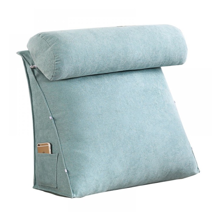Enforose állítható olvasópárna, ergonomikus támaszték, cipzáras kialakítás, 100x50cm, tó kék