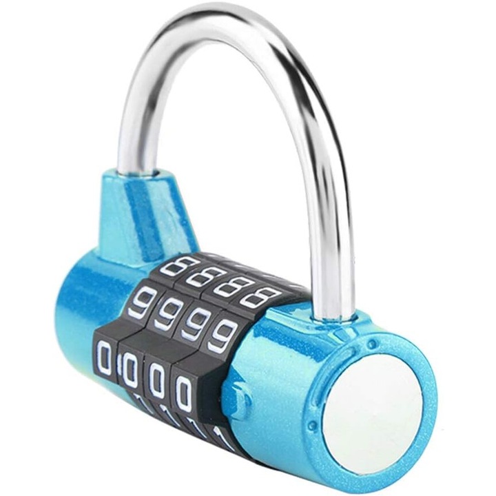 Lacat de securitate pentru calatorii, Enforose, cod reconfigurabil, albastru