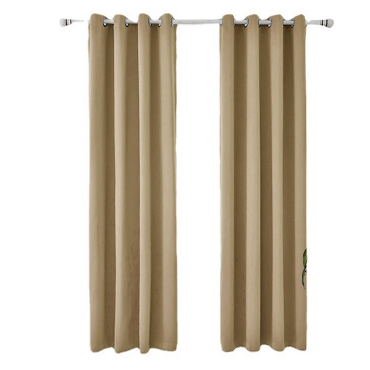 Perdele termice opace, set de 2, poliester, bej, 140x175 cm