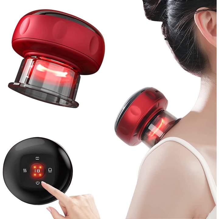 Set de ventuze electrice portabil, functie hipertermie, 12 moduri