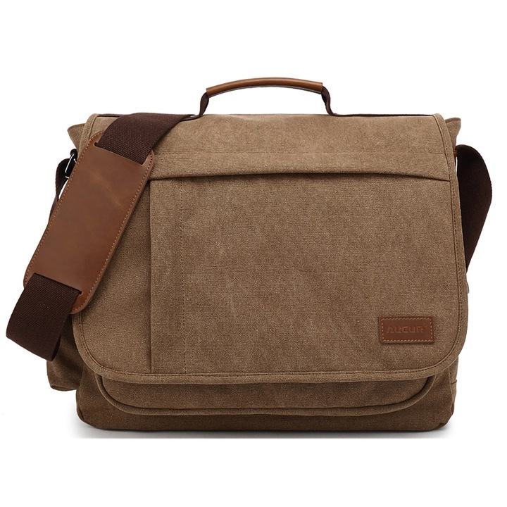 Jormftte vászon laptoptáska, 15,6 hüvelykes, több rekesszel, vintage színű