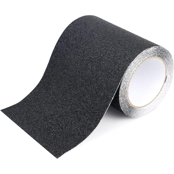 Banda antiderapanta autoadeziva, 15cm x 5m, pentru interior si exterior, rezistenta la uzura, utilizare comerciala si rezidentiala