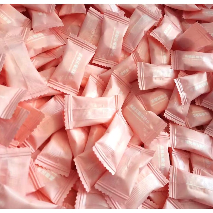 Комплект от 100 мини компресирани кърпи, памук, кърпи за пътуване, за многократна употреба, биоразградими