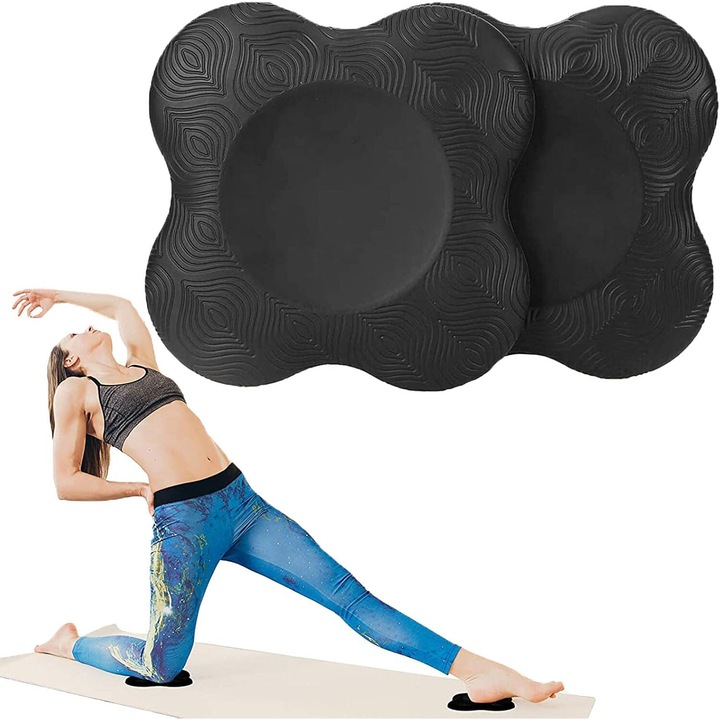 Suporturi pentru genunchi si coate Enforose, extra groase, antiderapante, design ergonomic, set pentru Pilates si yoga