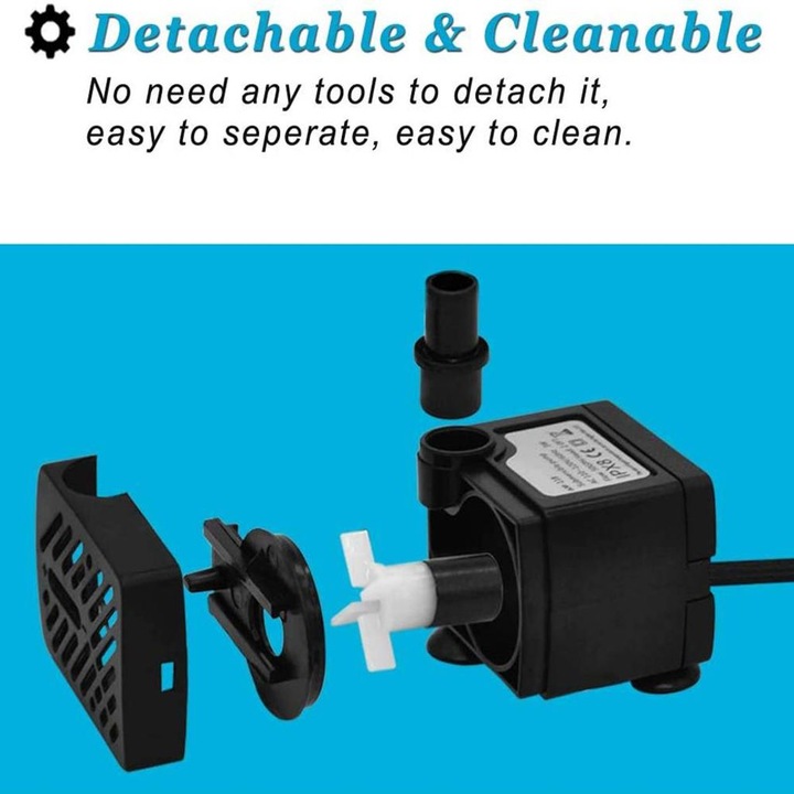 Szökőkút szivattyú, szökőkút szivattyú, tó szivattyú, kerti szivattyú, vízpumpa, vízjáték szivattyú, 2W
