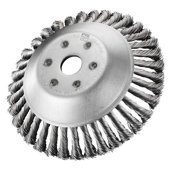 Perie rotativa din sarma de otel, Enforose, pentru curatarea pavajului, utilizare versatila, otel carbon, intretinere gradina