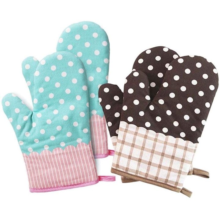 Konyhai kesztyű, 2 pár, hőálló, pamut, 200C