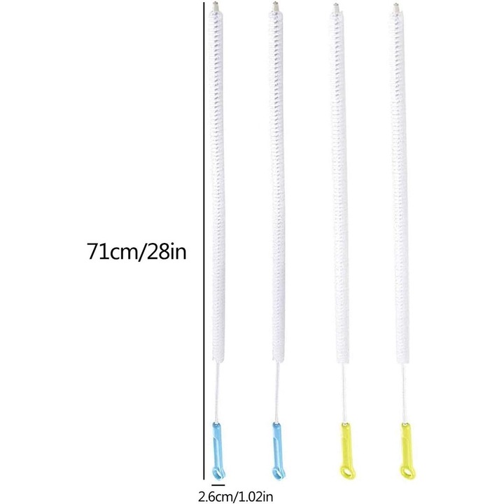 Set 4 perii flexibile pentru curatarea chiuvetei, Metal / Polipropilena, 71 cm, Multicolor