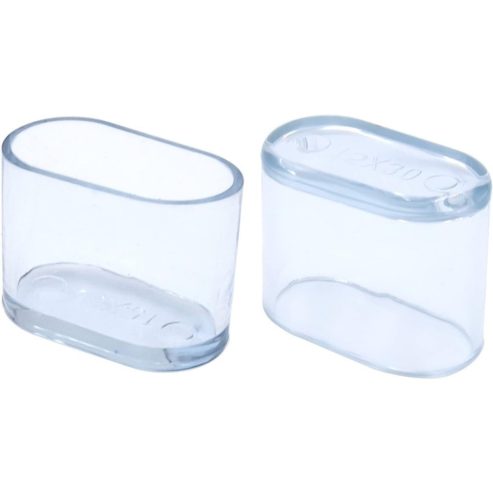 20 db átlátszó ovális huzat készlet puha PVC székek lábaihoz 15x30mm