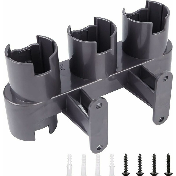 Suport perete pentru aspirator, compatibil cu Dyson V11 V10 V8 V7, Gri, 17.5x9x9cm