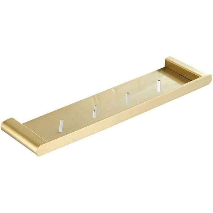 Рафт за баня, AMRINUGL, сатенено златисто покритие, за стенен монтаж, 50 см