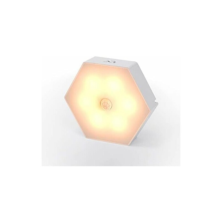 Модерен плафон, Шестоъгълен, Бял, 34x34x13 см, Комплект от 10 бр.