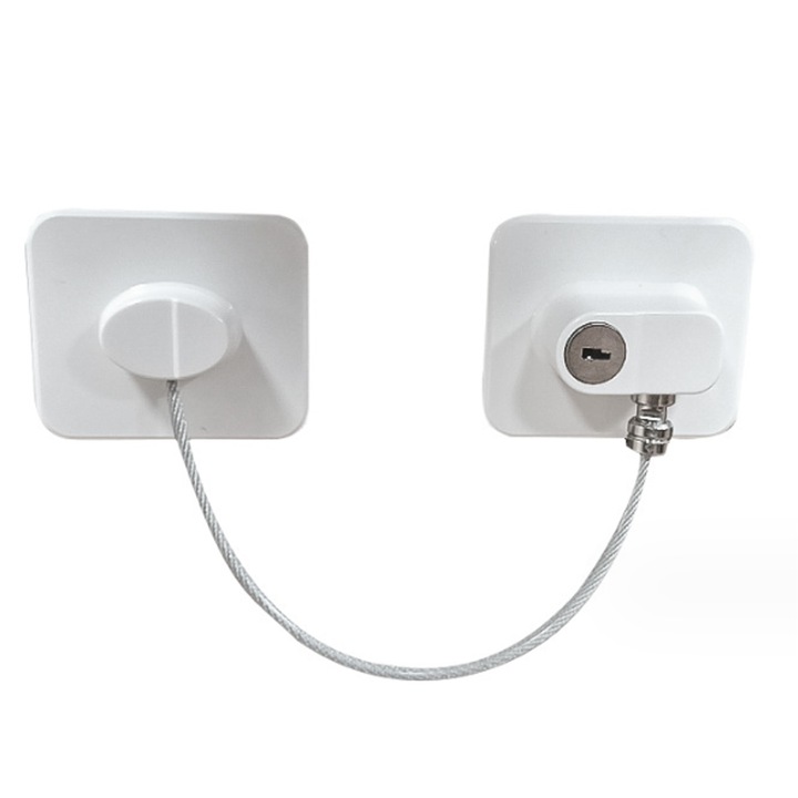 Лека ключалка за врати, висококачествени ключалки за безопасност за деца от неръждаема стомана, с универсално приложение, без пробиване за хладилници, шкафове, прозорци (пакет от 4)