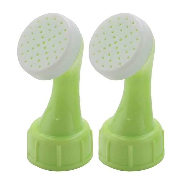 Set 2 capete de irigare pentru sticle, material PVC, verde/alb, 7x3 cm