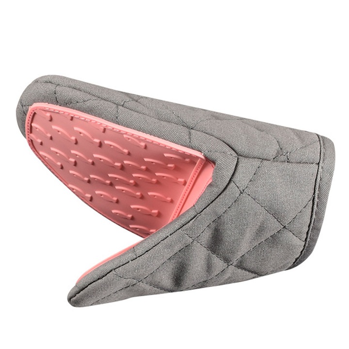 Mini szilikon hőálló kesztyűkészlet, rózsaszín, főzéshez és sütéshez