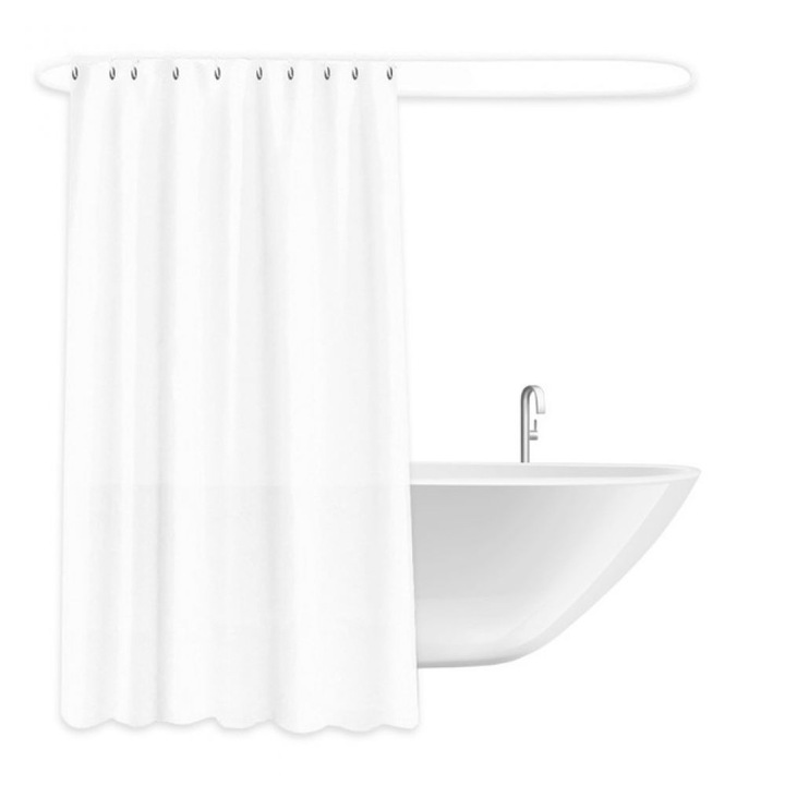 Nagy teherbírású zuhanyfüggöny, Enforose, oroszlánlábas kádhoz, 180x180cm, poliészter, vízálló, könnyen kezelhető