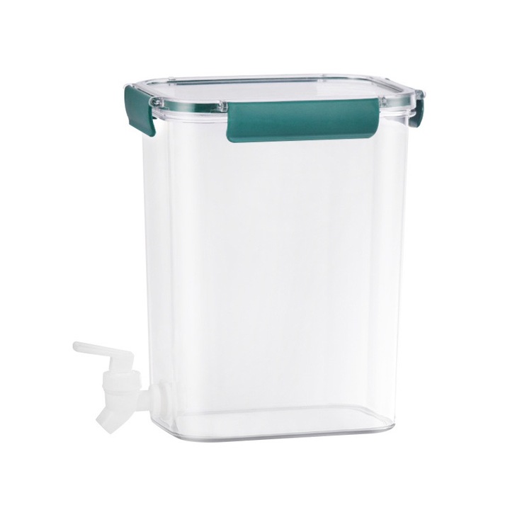 Кутия за студена вода, голям капацитет, дебел кран, зелена, 4.5 л