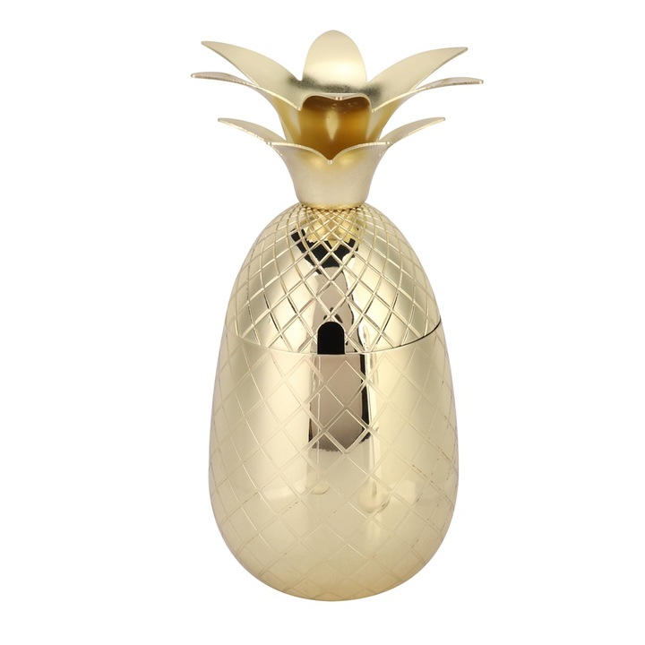 Rozsdamentes acél shaker, arany színű, koktélokhoz és italokhoz