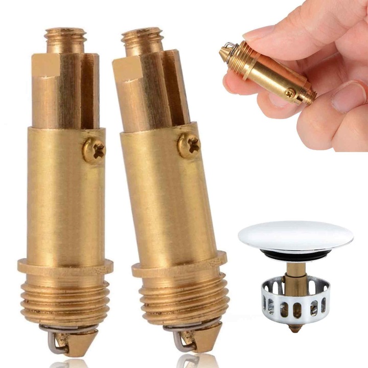 Mosdókagyló lefolyó, Enforose, rugós mechanizmus, ellenálló sárgaréz, készlet