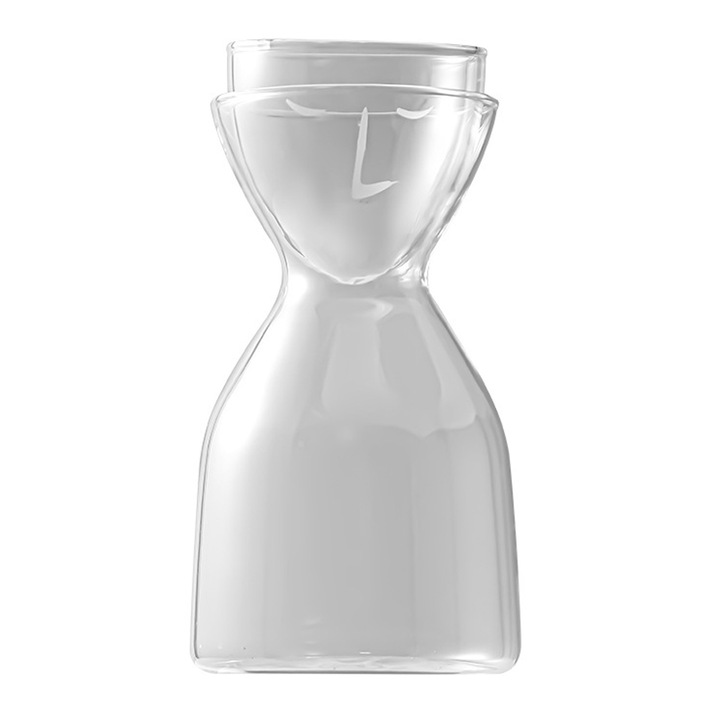 Carafa de apa din sticla, alb, 1000ml, 225ml, 195x93mm, 80x85mm