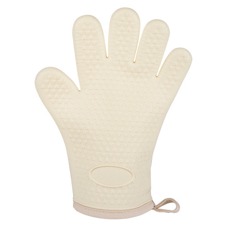 Hőálló szilikon főzőkesztyű, fehér, készlet