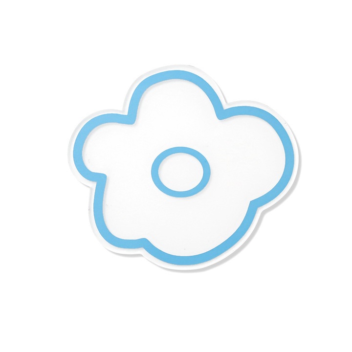 Подложка за чаша, Enforose, акрил, топлоизолация, десен цвете, син/бял