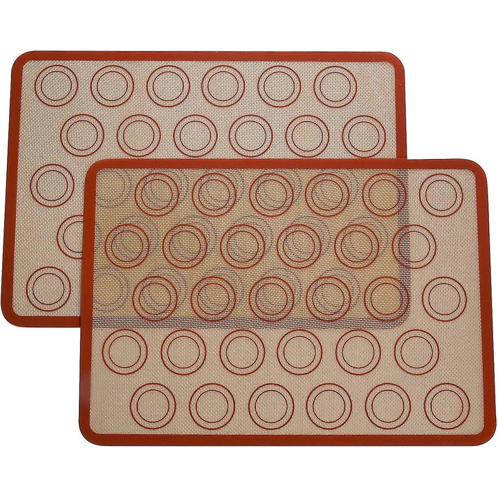 2 darabos szilikon sütőlap készlet, tapadásmentes, egyenletes hőeloszlású, élelmiszerbiztonságos, 420x295 mm