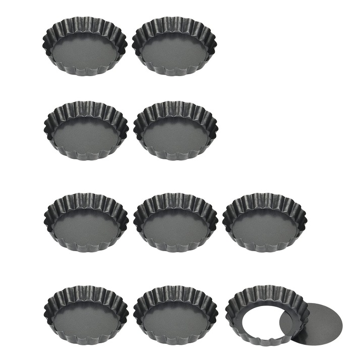 Quiche serpenyő emelhető talppal, kerek forma, tapadásmentes, 10 cm