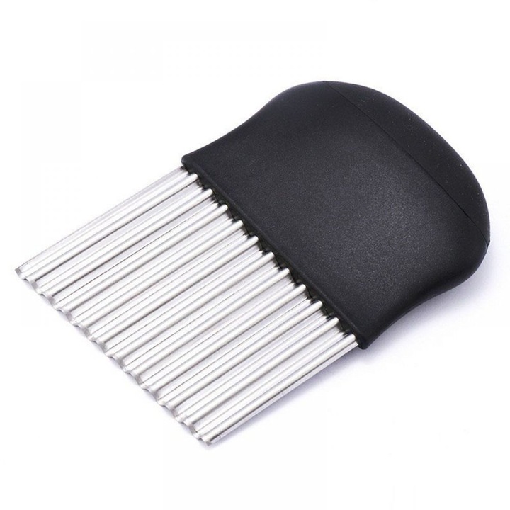 Hullámos élű kés rozsdamentes acélból, ergonomikus, 20cm