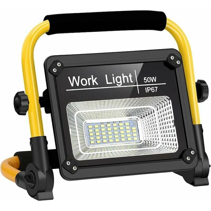 LED прожектор Jormftte 50W, водоустойчив, 2 режима на осветление, преносим, с регулируема стойка