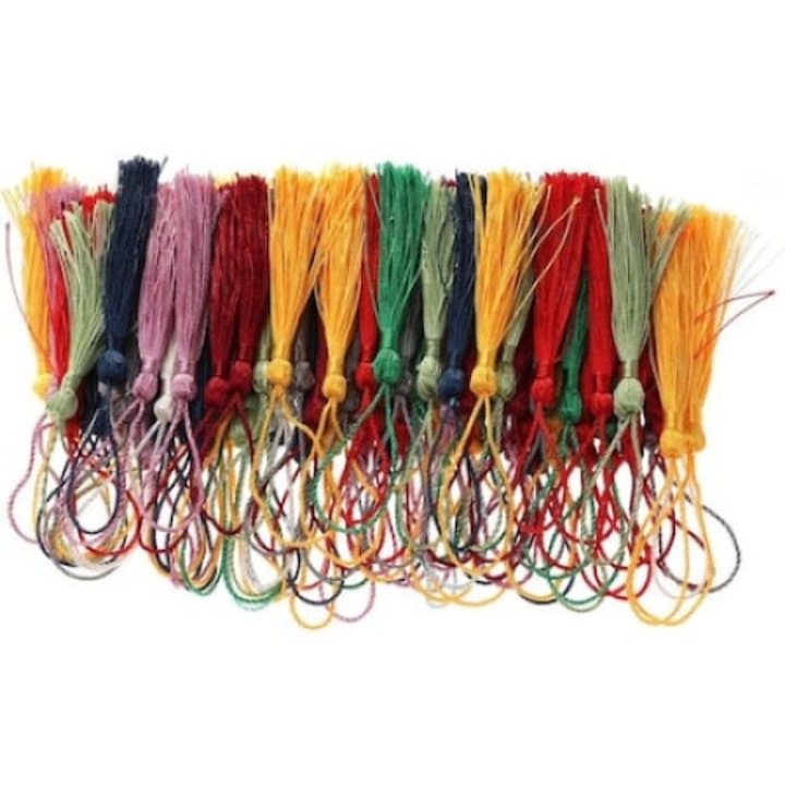 Set ciucuri decorativi, 12cm, 100 bucati, Multicolor