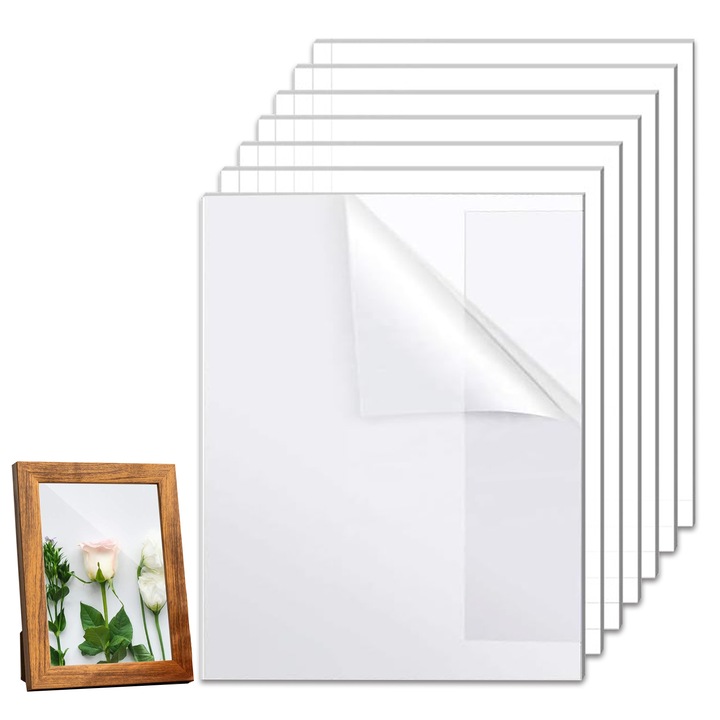 Set 7 Foi Acrilice, Multifunctional, Pentru DIY si Decoratiuni, 10 x 15 cm, Transparent